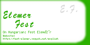 elemer fest business card